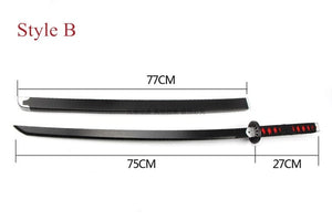 Anime Demon Slayer: Kimetsu No Yaiba Cosplay Props Tanjirou Kamado Wooden Sword Weapons Prop for Comic Party Halloween Cosplay