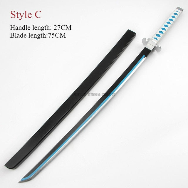 Anime Demon Slayer: Kimetsu No Yaiba Cosplay Props Tanjirou Kamado Wooden Sword Weapons Prop for Comic Party Halloween Cosplay