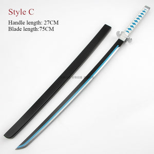 Anime Demon Slayer: Kimetsu No Yaiba Cosplay Props Tanjirou Kamado Wooden Sword Weapons Prop for Comic Party Halloween Cosplay