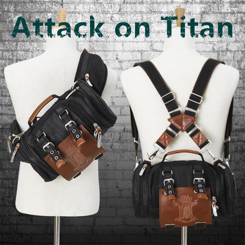 Hot Japan Anime Attack on Titan Backpack Cosplay Scout Regiment Jiyuu no Tsubasa Messenger Bag Canvas Handbag Student Fancy Gift