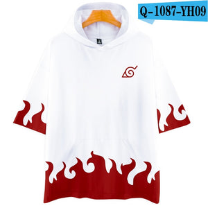 3D Naruto Uzumaki Harajuku Hooded T Shirt Boys and Girls Cartoon Print Tshirt T-shirt Short Sleeve Cosplay T Shirts Tops Clothes