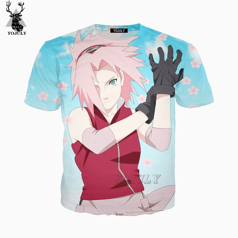 YOJULY 3D Print Unisex Anime NARUTO Cute Girl Haruno Sakura Casual T-shirt/Sweatshirt/Hooded hoodies/Jacket Hip Hop Tops A174