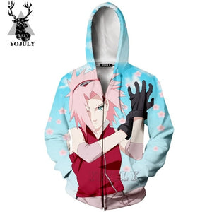 YOJULY 3D Print Unisex Anime NARUTO Cute Girl Haruno Sakura Casual T-shirt/Sweatshirt/Hooded hoodies/Jacket Hip Hop Tops A174