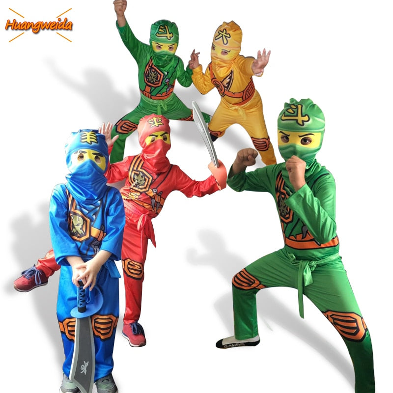 Ninjago Costume Boys Costumes Children Fancy Party Dress Up Halloween Costume For Kids Ninja Cosplay Superhero Jumpsuits Set