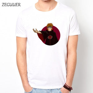 Naruto Akatsuki Pein Team 7 Naruto Anime Uchiha Sasuke White Tshirt Anime Harajuku Streetwear Cotton Men's Tshirt Casual Clothes