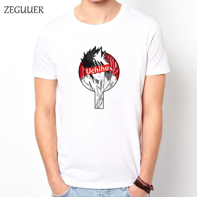 Naruto Akatsuki Pein Team 7 Naruto Anime Uchiha Sasuke White Tshirt Anime Harajuku Streetwear Cotton Men's Tshirt Casual Clothes