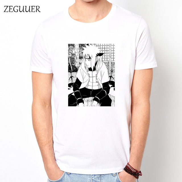 Naruto Akatsuki Pein Team 7 Naruto Anime Uchiha Sasuke White Tshirt Anime Harajuku Streetwear Cotton Men's Tshirt Casual Clothes