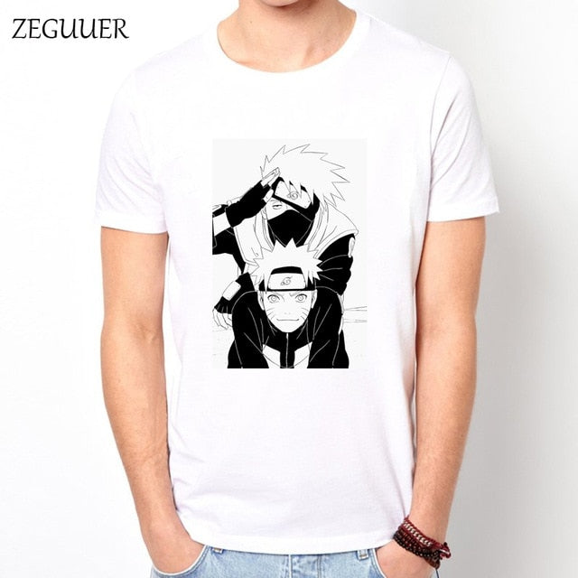 Naruto Akatsuki Pein Team 7 Naruto Anime Uchiha Sasuke White Tshirt Anime Harajuku Streetwear Cotton Men's Tshirt Casual Clothes