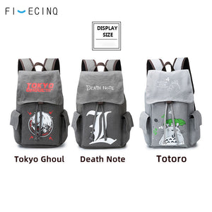 Student Anime Shoulder Bag NARUTO Attack On Titan Totoro Death Note Tokyo Ghoul Backpack Adult Men Cool Fashion Raveling Bag