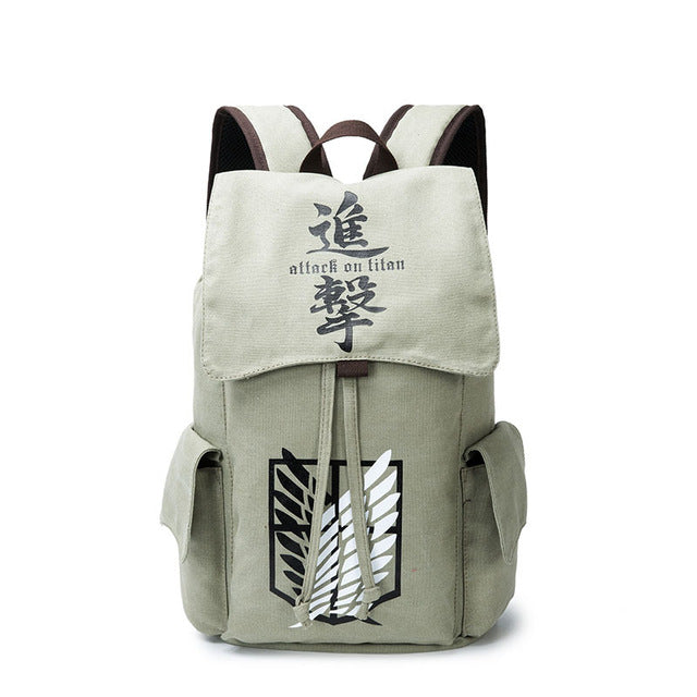 Student Anime Shoulder Bag NARUTO Attack On Titan Totoro Death Note Tokyo Ghoul Backpack Adult Men Cool Fashion Raveling Bag
