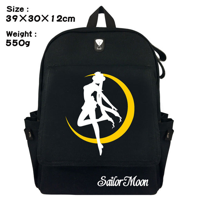 Anime Sailor Moon Backpack High Quality Canvas Travel Bag Attack on Titan/Totoro/NARUT/Dragon Ball Cosplay Gift Bag