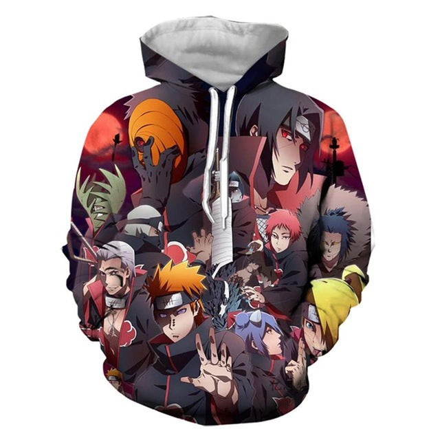 2019 New Arrival Naruto 3D Printed Sweatshirt Boys Tracksuit Sasuke kakashi Printed Hoodies Men Women Fashion Hooded Clothes