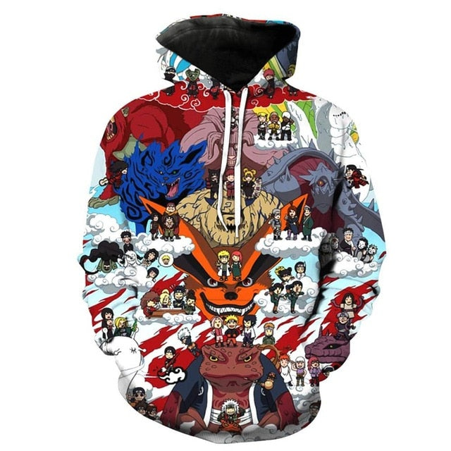 2019 New Arrival Naruto 3D Printed Sweatshirt Boys Tracksuit Sasuke kakashi Printed Hoodies Men Women Fashion Hooded Clothes