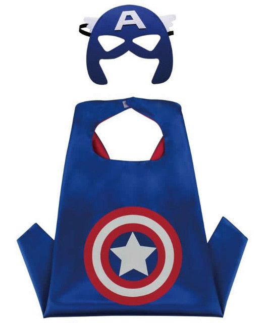 2019 Superhero Capes with Masks for Kids Birthday Party Supplies Party Favor Halloween Costumes Dress Up Girls Boys Cosplay