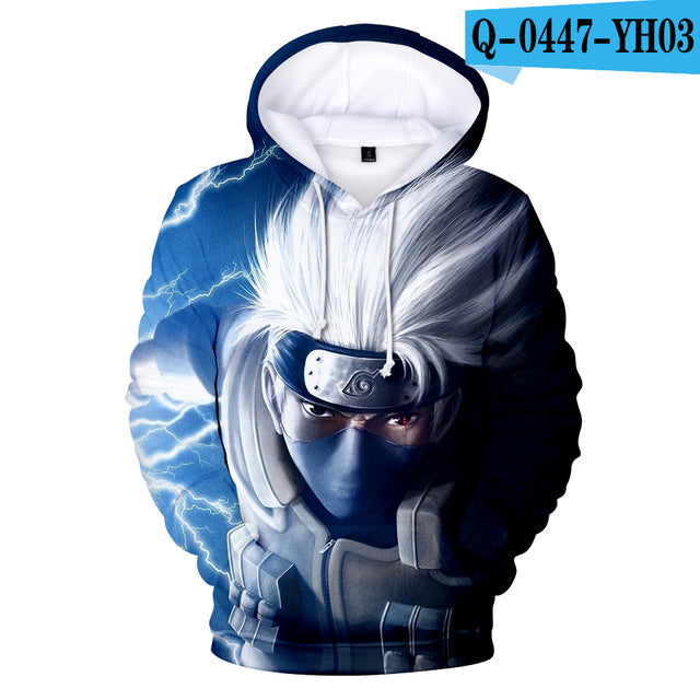 Naruto Men/women 3D Hoodies Sweatshirt Hot Sale New Fashion Sasuke Spring/Autumn Kakashi 3D Cartoon Casual Harajuku Clothes Coat