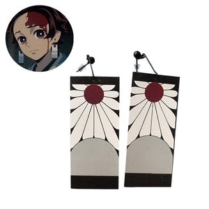 Japanese Anime Demon Slayer Wholesale Cosplay Prop Kimetsu no Yaiba Tanjirou Kamado 1 Pair Earrings Cosplay Accessores