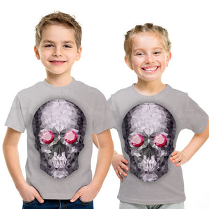 Summer New Skull Tshirt children Card T-shirt Punk Rock Clothes White 3d Print t Shirt Funny Anime Boys and girls Jacket