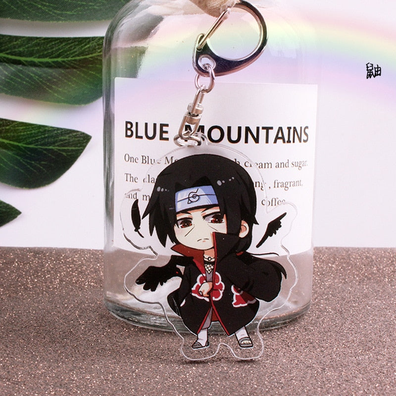 Anime Naruto Keychain Figure Acrylic Kakashi Shikamaru Uzumaki Naruto And Bijuu Twoside Print Keyrings Portachiavi Key Holder