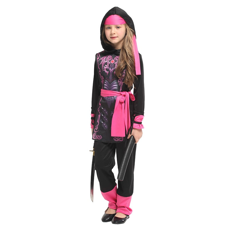 Knight Girls Naruto Anime Cosplay Kids Children Halloween Warrior Ninja Costume Carnival Purim For Party Clothes Girl hunter