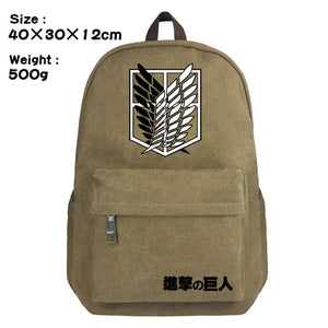 Attack on Titan Japan Anime Backpack Men Women Canvas School Bag for Teenagers Travel Bags Printed With Survey Corps