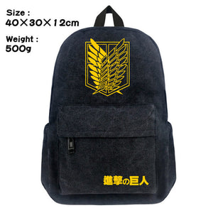Attack on Titan Japan Anime Backpack Men Women Canvas School Bag for Teenagers Travel Bags Printed With Survey Corps