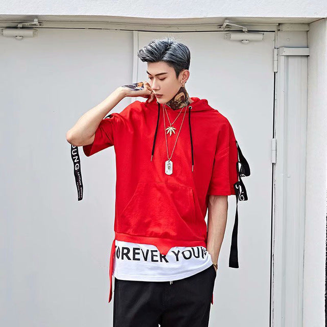 Summer Short Sleeves Harajuku Korea Fashion T-shirt Streetwear One Piece Hip Hop Rock Punk Men Top Tees Tshirt Clothes