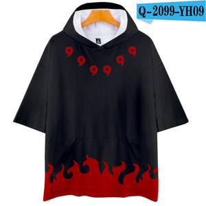 3D Naruto Uzumaki Harajuku Hooded T Shirt Boys and Girls Cartoon Print Tshirt T-shirt Short Sleeve Cosplay T Shirts Tops Clothes