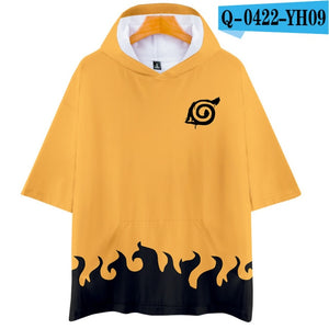 3D Naruto Uzumaki Harajuku Hooded T Shirt Boys and Girls Cartoon Print Tshirt T-shirt Short Sleeve Cosplay T Shirts Tops Clothes