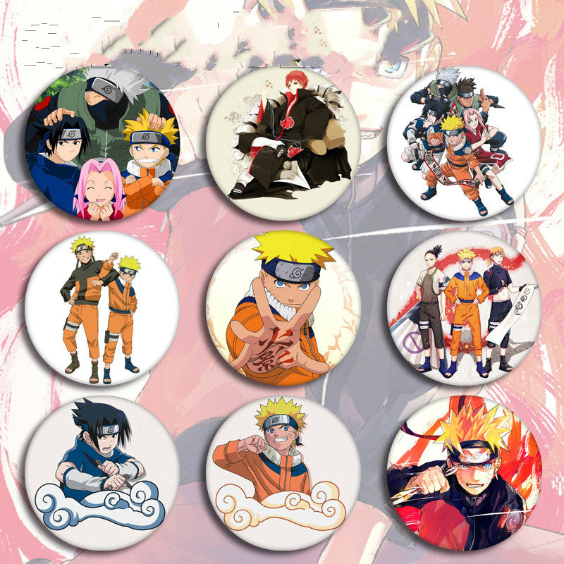 NARUTO Uzumaki Naruto Hatake Kakashi Uchiha Sasuke Cartoon Badge Hot Anime naruto Brooch Cosplay Accessories