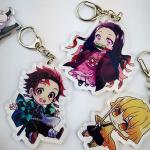 Anime Demon Slayer Kimetsu no Yaiba Kamado Tanjirou Cosplay prop Keychain Kamado Nezuko Acrylic lovely key chain keyring