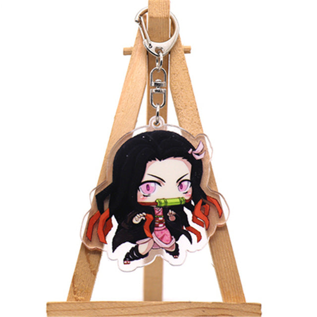 Anime Demon Slayer Kimetsu no Yaiba Kamado Tanjirou Cosplay prop Keychain Kamado Nezuko Acrylic lovely key chain keyring