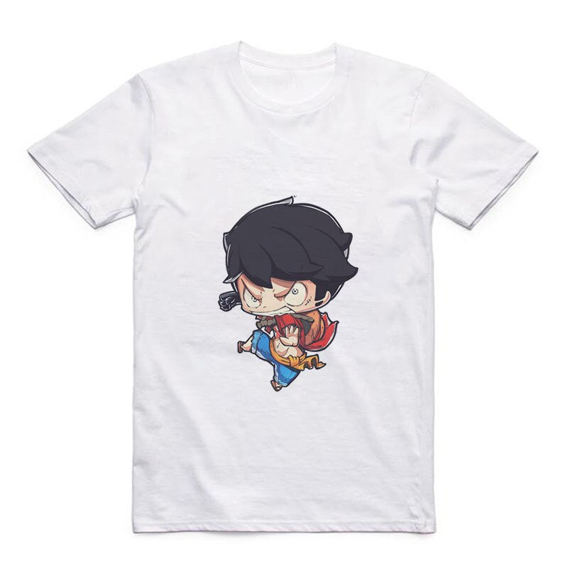 Cartoon Cute Luffy/Portgas D Ace/Zoro/Sabo/Sanji/Usopp Round Neck Street Men's T-shirt Anime Modal Summer Jacket
