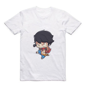 Cartoon Cute Luffy/Portgas D Ace/Zoro/Sabo/Sanji/Usopp Round Neck Street Men's T-shirt Anime Modal Summer Jacket