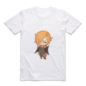 Cartoon Cute Luffy/Portgas D Ace/Zoro/Sabo/Sanji/Usopp Round Neck Street Men's T-shirt Anime Modal Summer Jacket