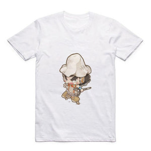 Cartoon Cute Luffy/Portgas D Ace/Zoro/Sabo/Sanji/Usopp Round Neck Street Men's T-shirt Anime Modal Summer Jacket