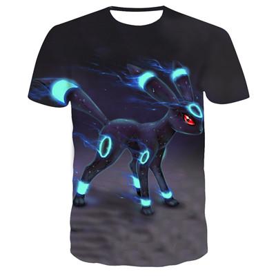 2019 new 3D T-shirt Pokemon Pikachu men's and women's T-shirt fashion summer casual T-shirt jacket anime cartoon clothes direct