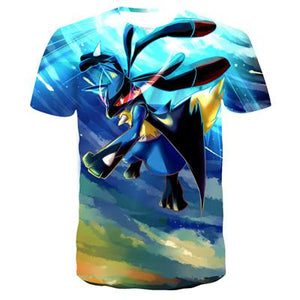 2019 new 3D T-shirt Pokemon Pikachu men's and women's T-shirt fashion summer casual T-shirt jacket anime cartoon clothes direct