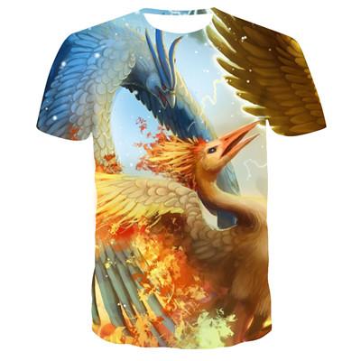 2019 new 3D T-shirt Pokemon Pikachu men's and women's T-shirt fashion summer casual T-shirt jacket anime cartoon clothes direct