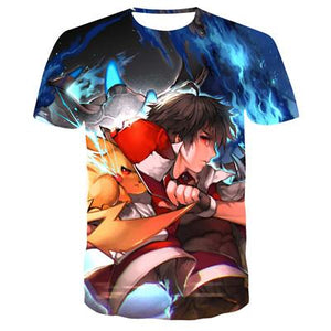 2019 new 3D T-shirt Pokemon Pikachu men's and women's T-shirt fashion summer casual T-shirt jacket anime cartoon clothes direct