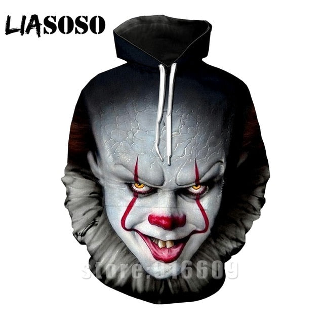 Anime hoodies 3D Print droll clown logo t-shirt kids hoodie tshirt Men funny The joker Women jacket fashion Harajuku sweatshirts T shirt/Hoodies/Sweatshirt Long sleeve