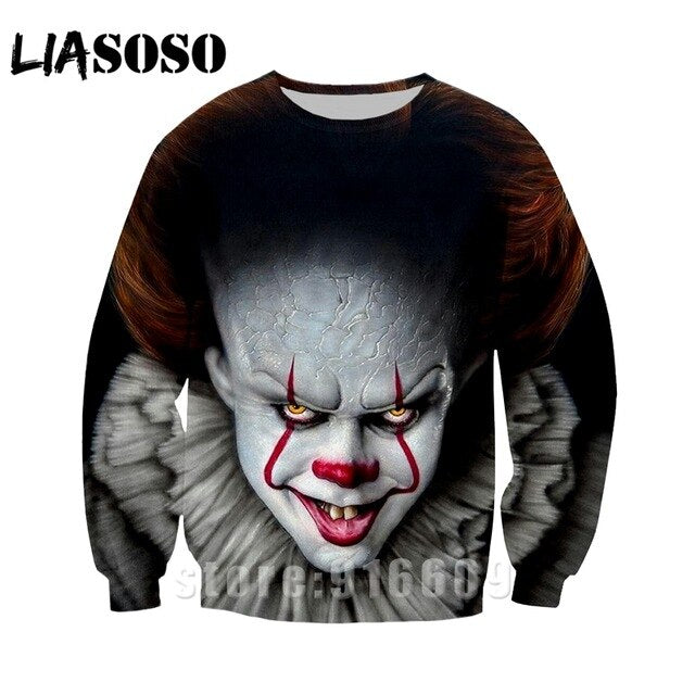 Anime hoodies 3D Print droll clown logo t-shirt kids hoodie tshirt Men funny The joker Women jacket fashion Harajuku sweatshirts T shirt/Hoodies/Sweatshirt Long sleeve
