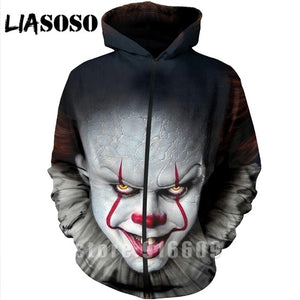 Anime hoodies 3D Print droll clown logo t-shirt kids hoodie tshirt Men funny The joker Women jacket fashion Harajuku sweatshirts T shirt/Hoodies/Sweatshirt Long sleeve