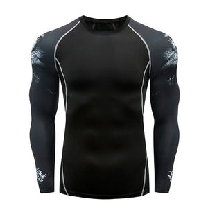 2018 new 3D long-sleeved T-shirt men's fitness compression shirt jacket men print superhero anime T-shirt quick-drying breathabl