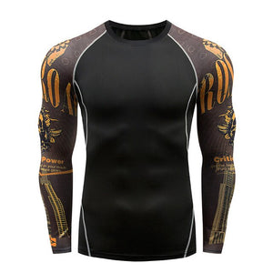 2018 new 3D long-sleeved T-shirt men's fitness compression shirt jacket men print superhero anime T-shirt quick-drying breathabl