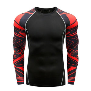 2018 new 3D long-sleeved T-shirt men's fitness compression shirt jacket men print superhero anime T-shirt quick-drying breathabl