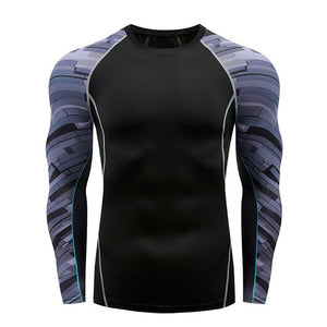 2018 new 3D long-sleeved T-shirt men's fitness compression shirt jacket men print superhero anime T-shirt quick-drying breathabl