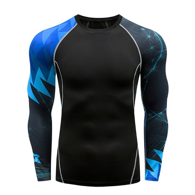 2018 new 3D long-sleeved T-shirt men's fitness compression shirt jacket men print superhero anime T-shirt quick-drying breathabl