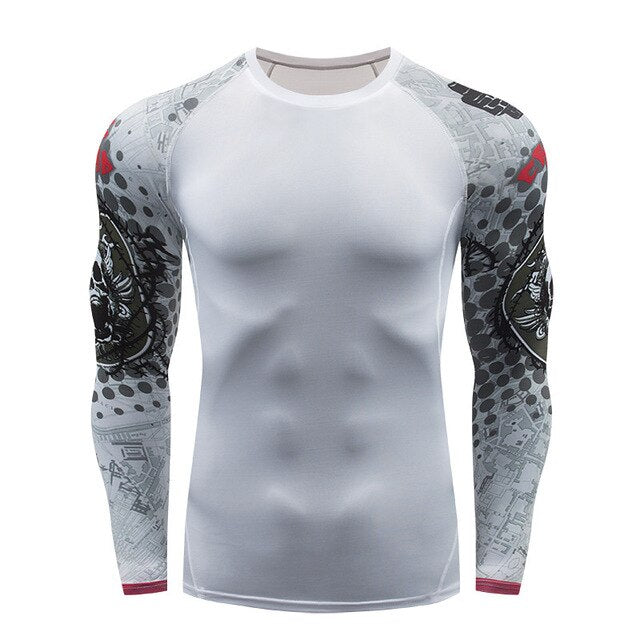 2018 new 3D long-sleeved T-shirt men's fitness compression shirt jacket men print superhero anime T-shirt quick-drying breathabl