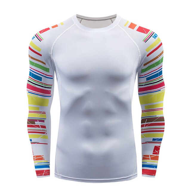2018 new 3D long-sleeved T-shirt men's fitness compression shirt jacket men print superhero anime T-shirt quick-drying breathabl