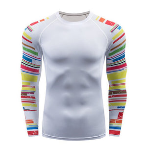 2018 new 3D long-sleeved T-shirt men's fitness compression shirt jacket men print superhero anime T-shirt quick-drying breathabl